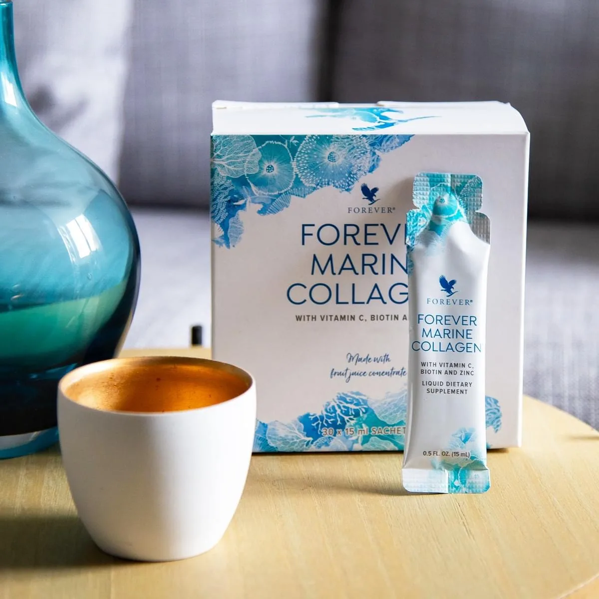 Forever Marine Collagen med porsjonspose og produkteske